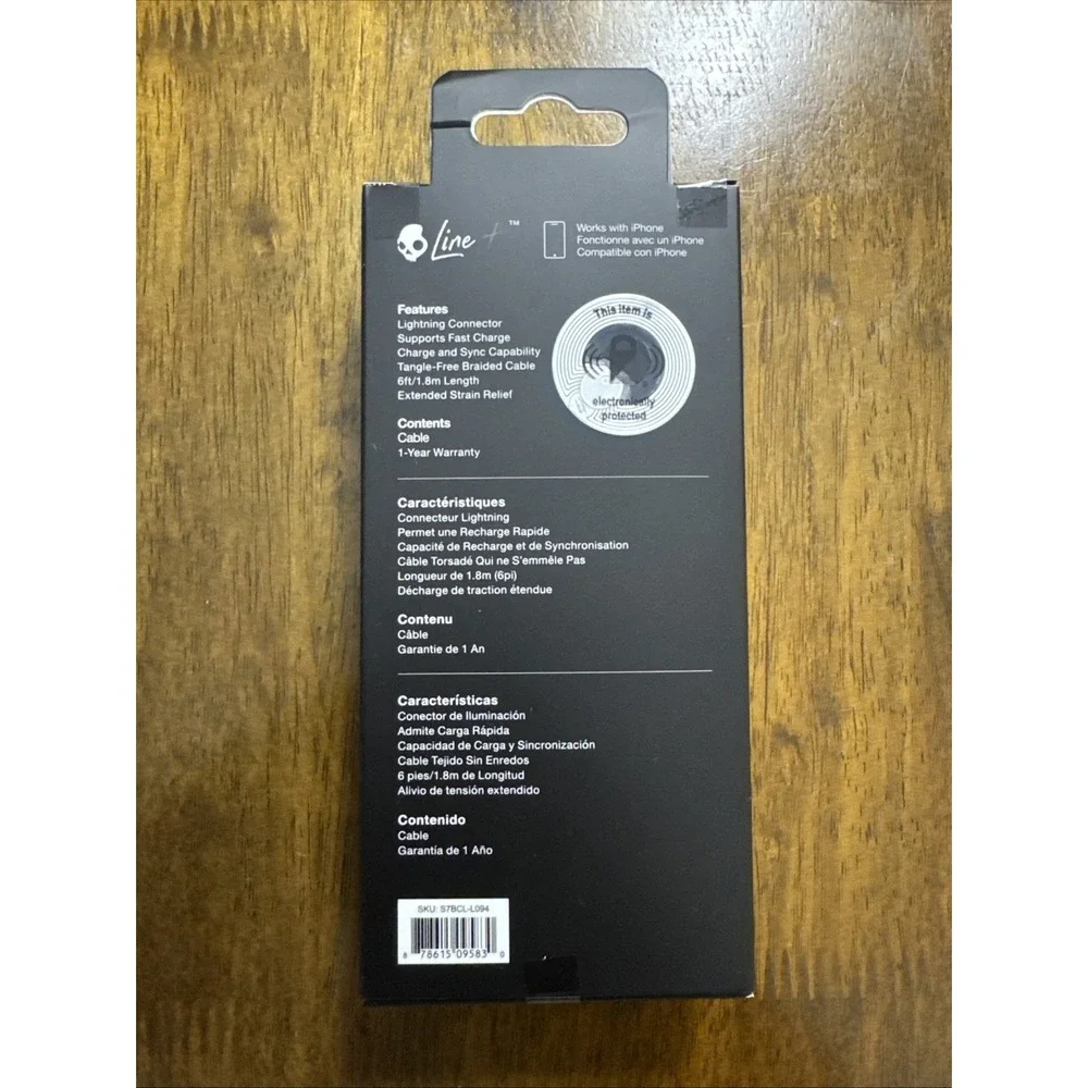 Skullcandy 6ft Braided Lightning Cable – Fast Charging‎ for iPhone/iPad/iPod